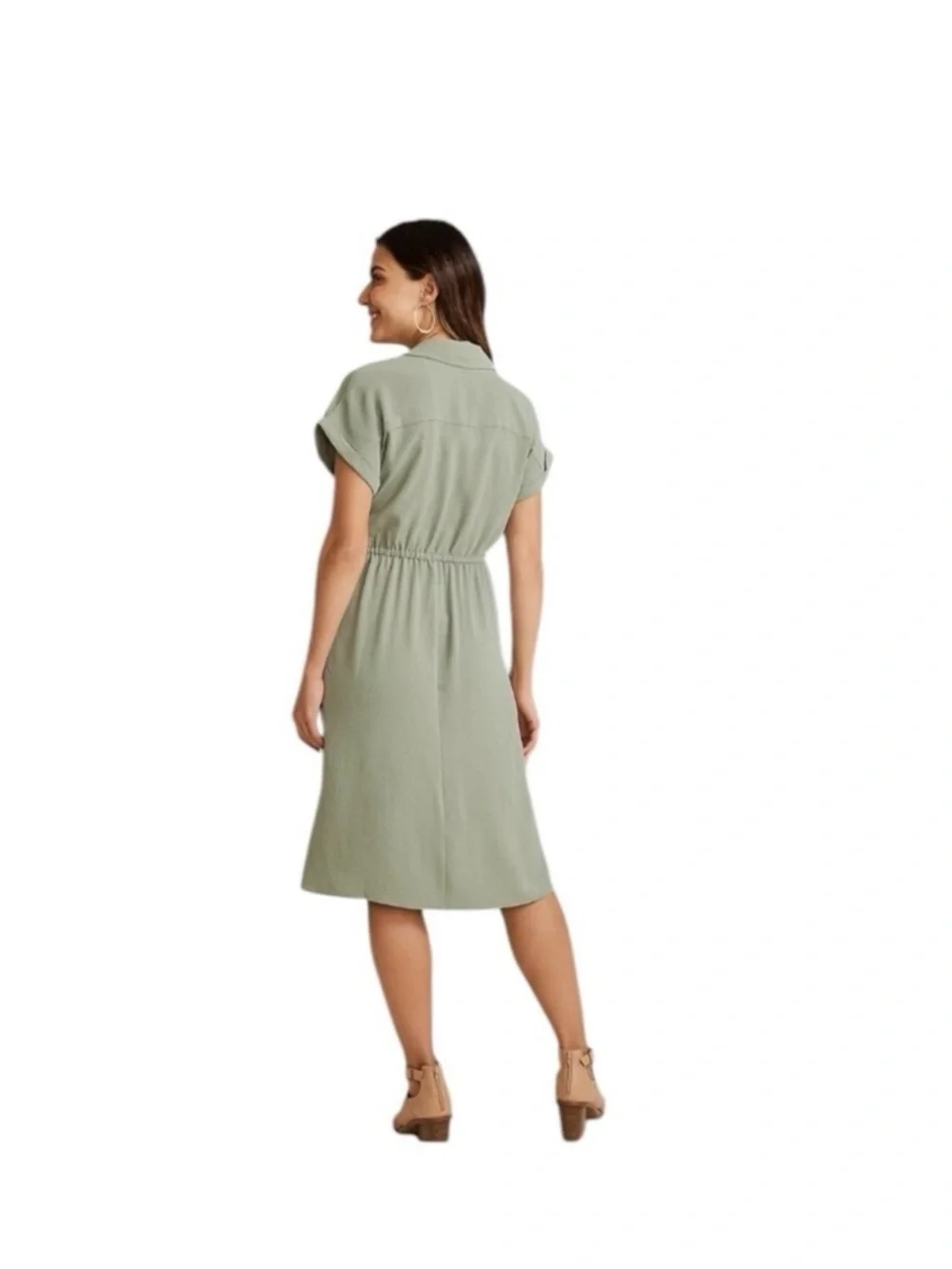 Maurice's Collared Wrap Midi Dress - Medium NWT - So Stylish & Flattering! - Picture 2 of 5